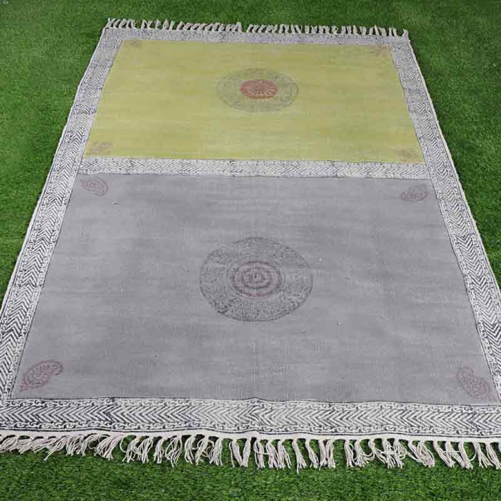 COTTON HAND BLOCK ALL OVER PRINT RUGS