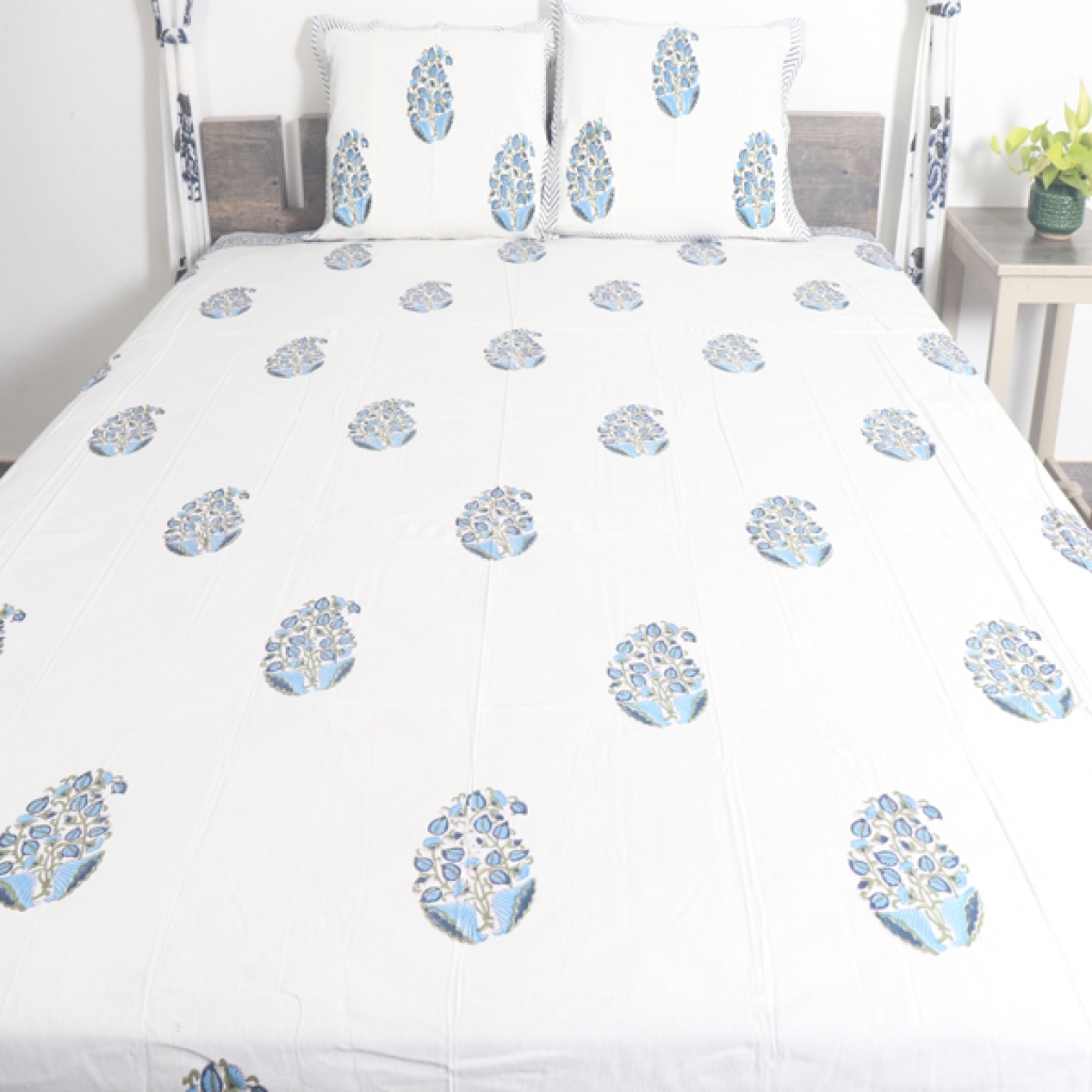 COTTON HANDBLOCK PRINTED BEDSHEET