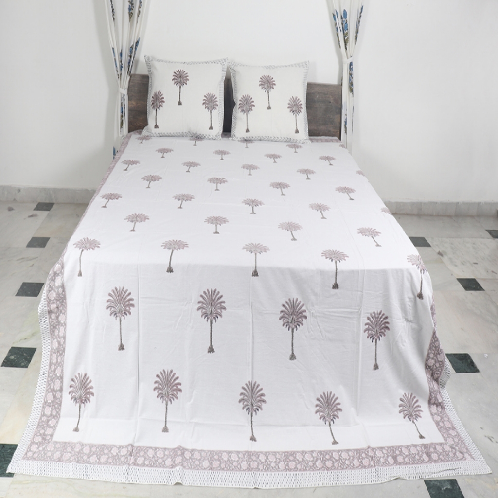 COTTON HANDBLOCK PRINTED BEDSHEET