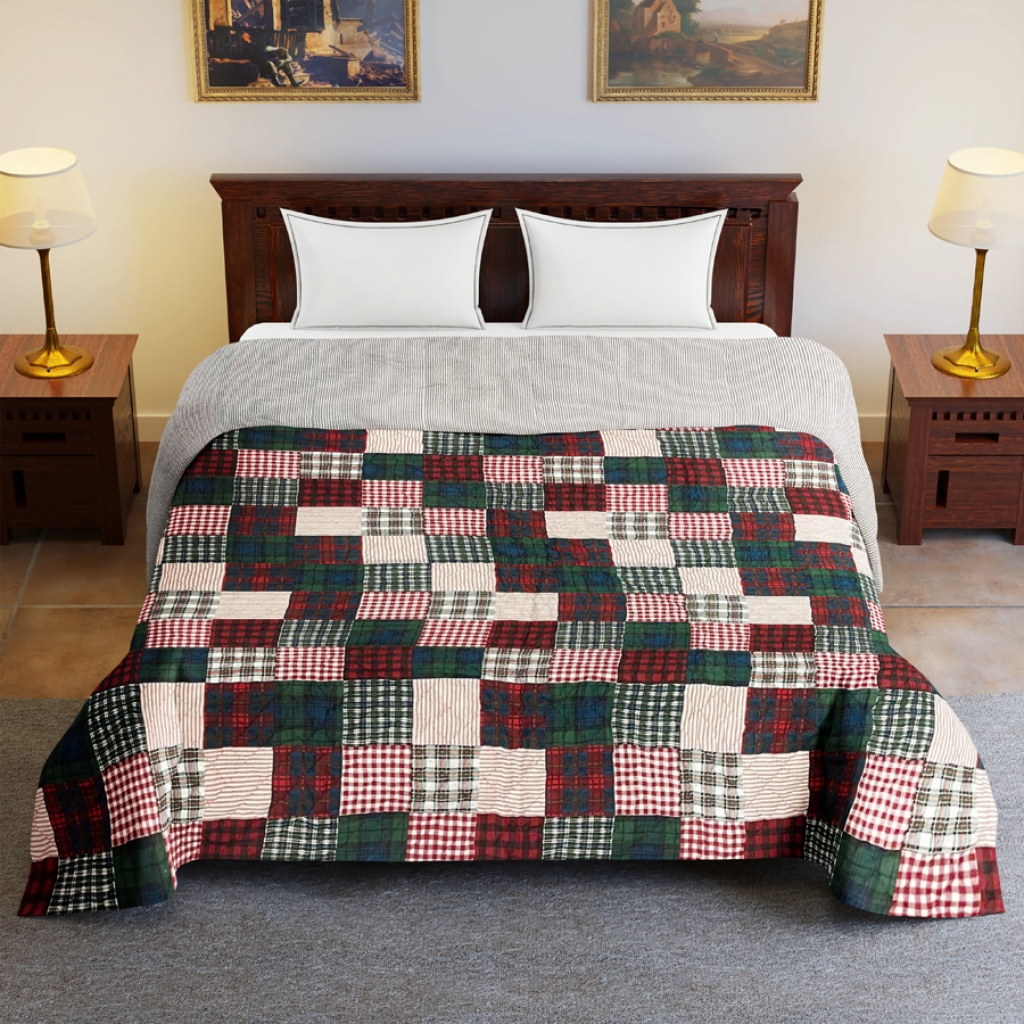 COTTON PATCH WORK BED QUILTS FOR DECOR HOME