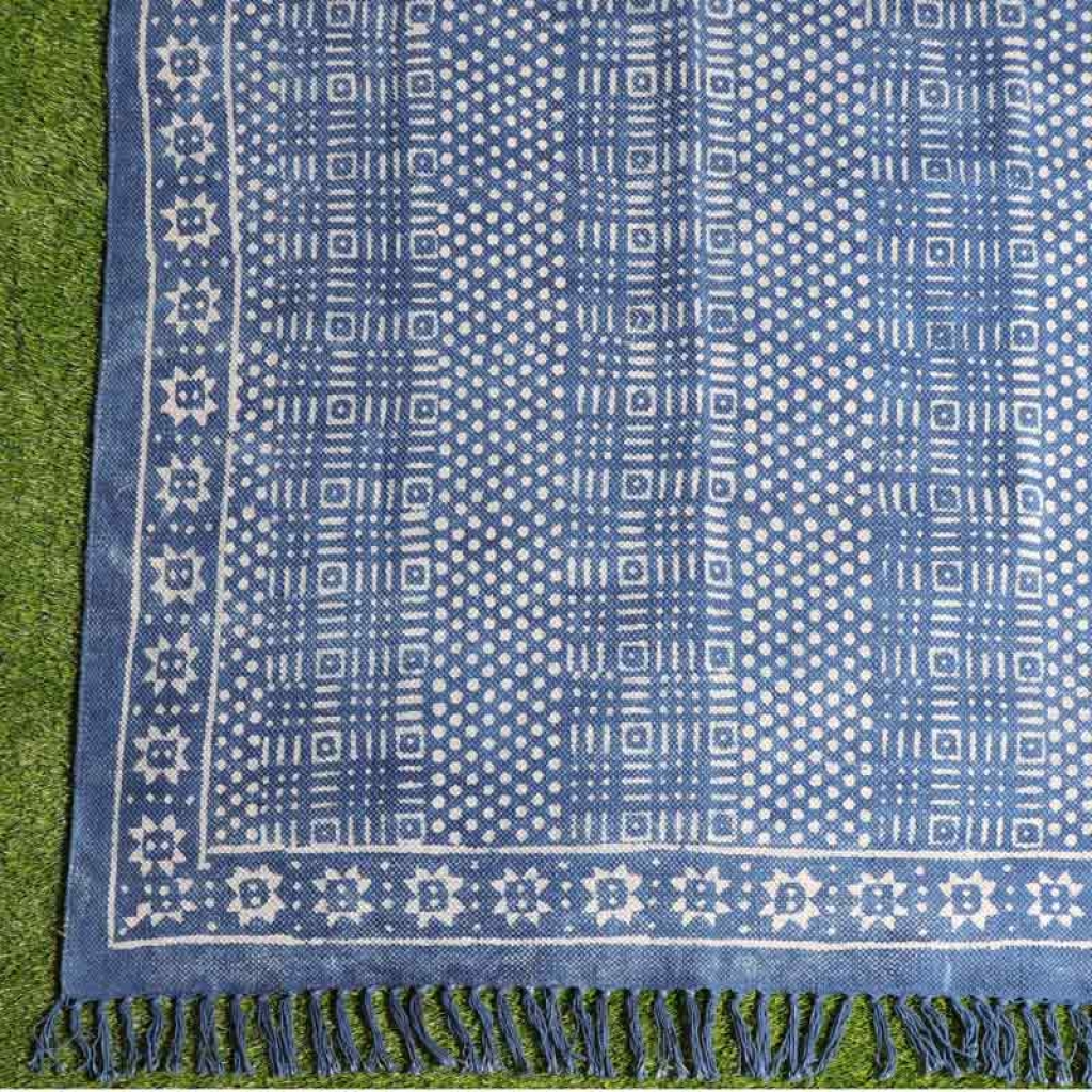 COTTON INDIGO ALL OVER PRINT RUGS