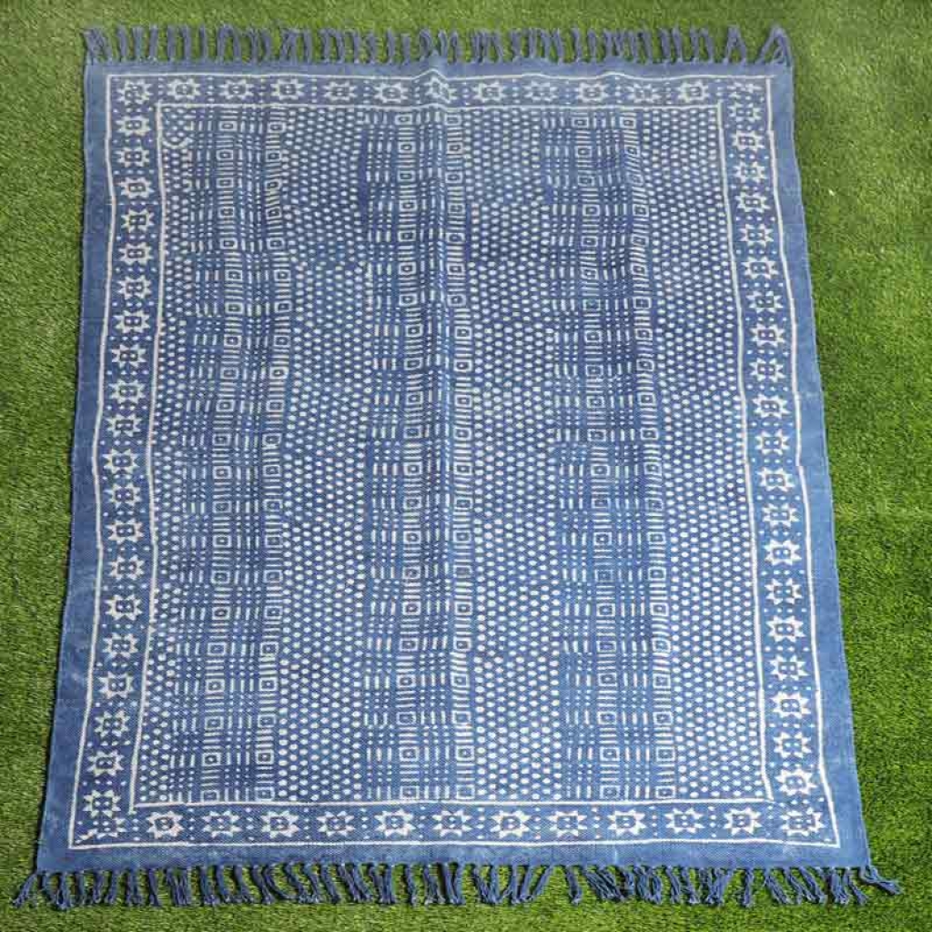 COTTON INDIGO ALL OVER PRINT RUGS