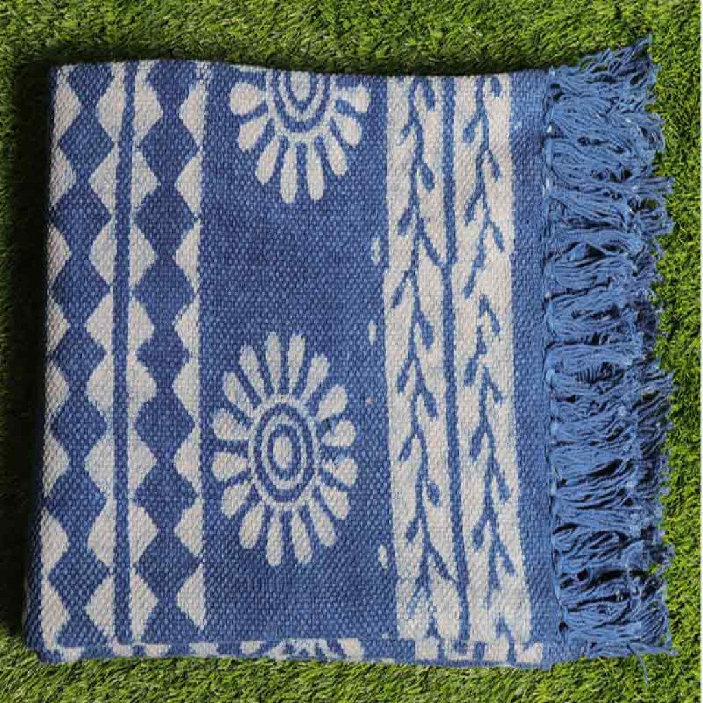 COTTON INDIGO ALL OVER PRINT RUGS