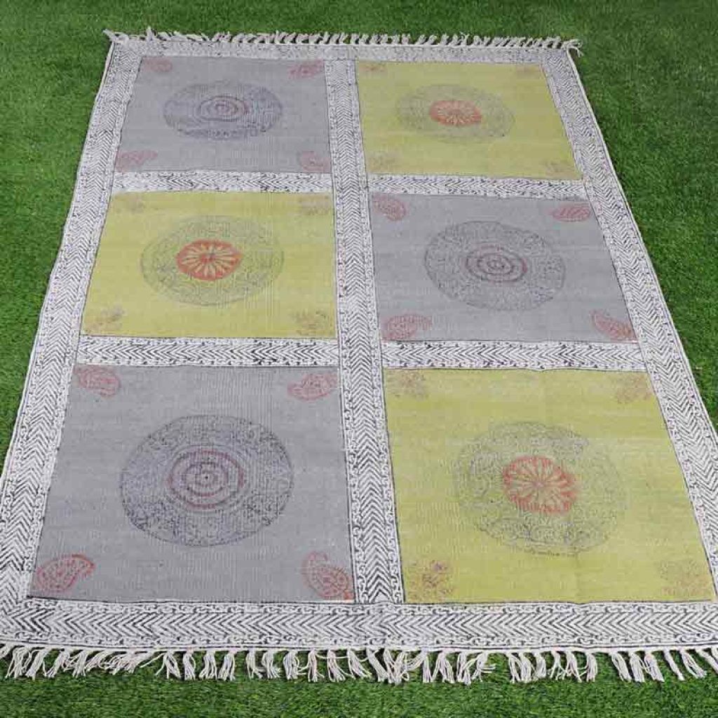 COTTON HAND BLOCK ALL OVER PRINT RUGS