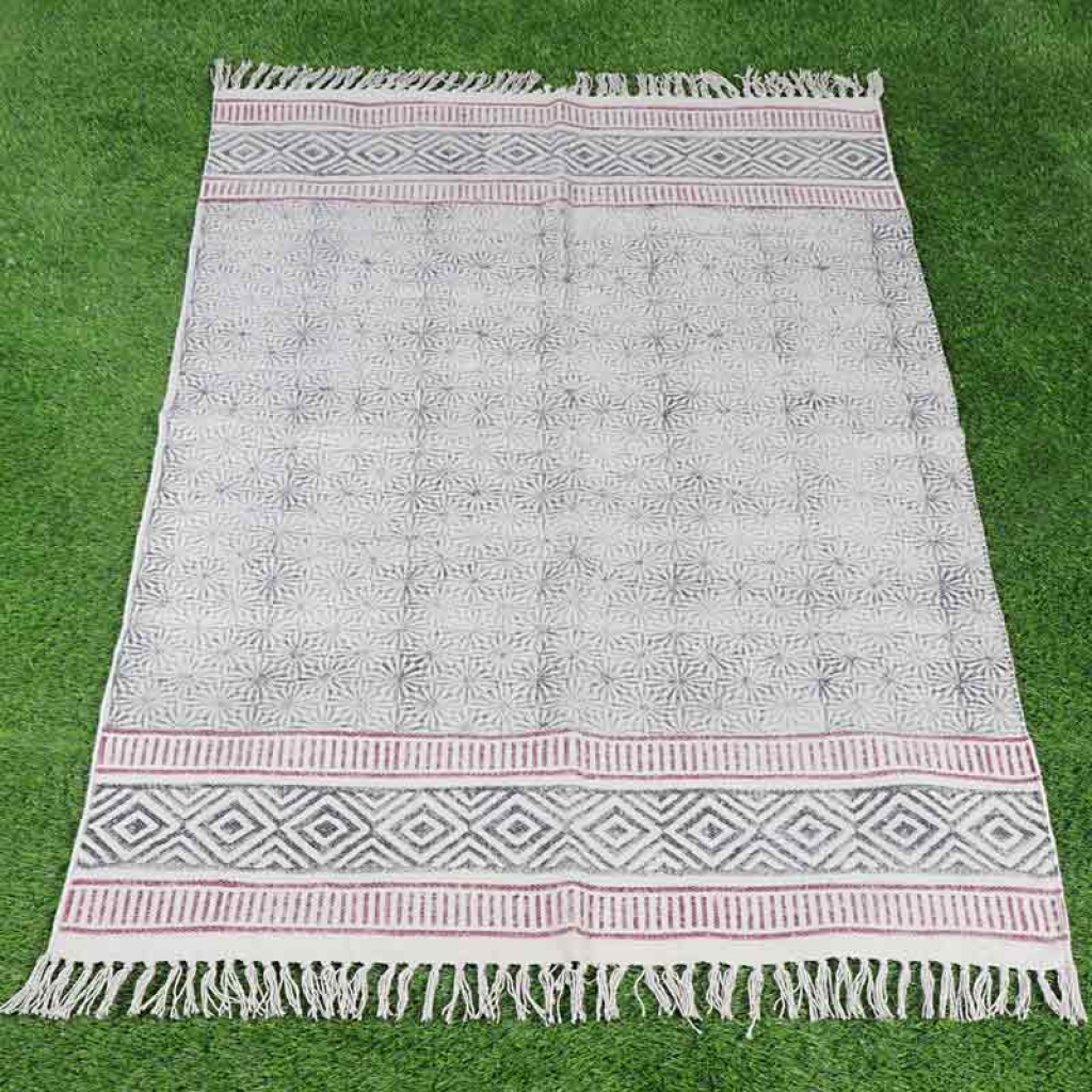 COTTON HAND BLOCK ALL OVER PRINT RUGS