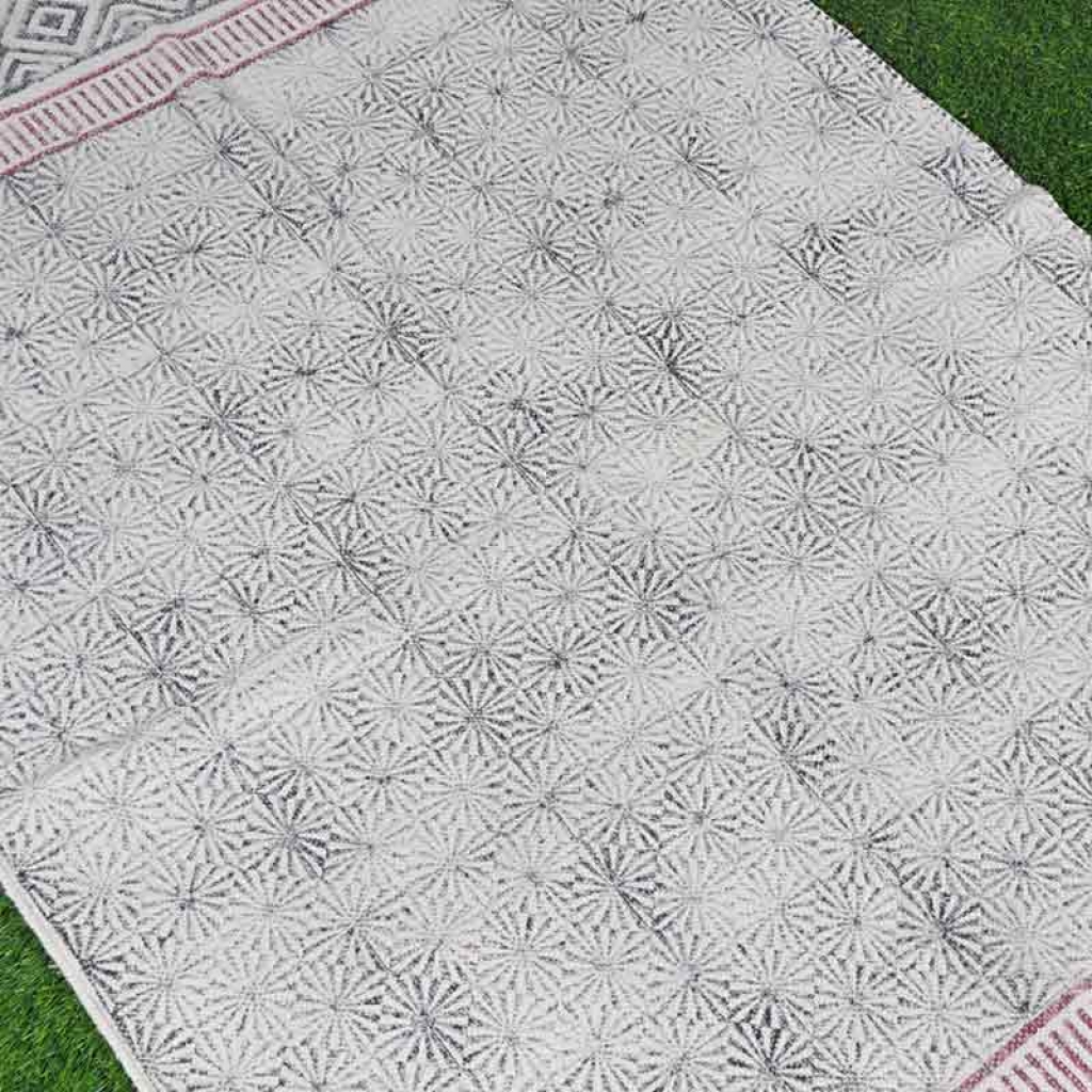 COTTON HAND BLOCK ALL OVER PRINT RUGS