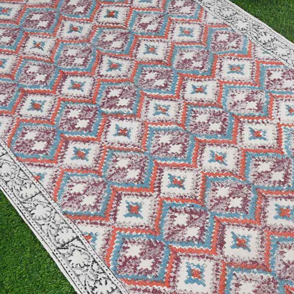 COTTON HAND BLOCK ALL OVER PRINT RUGS