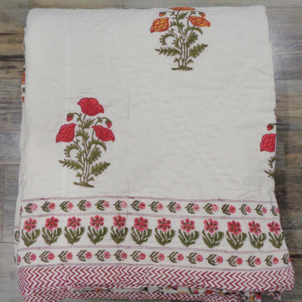 COTTON HAND BLOCK PRINTED QUILTS