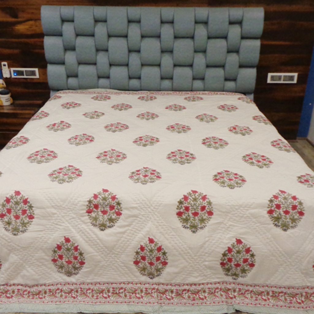 COTTON HAND BLOCK PRINTED QUILTS