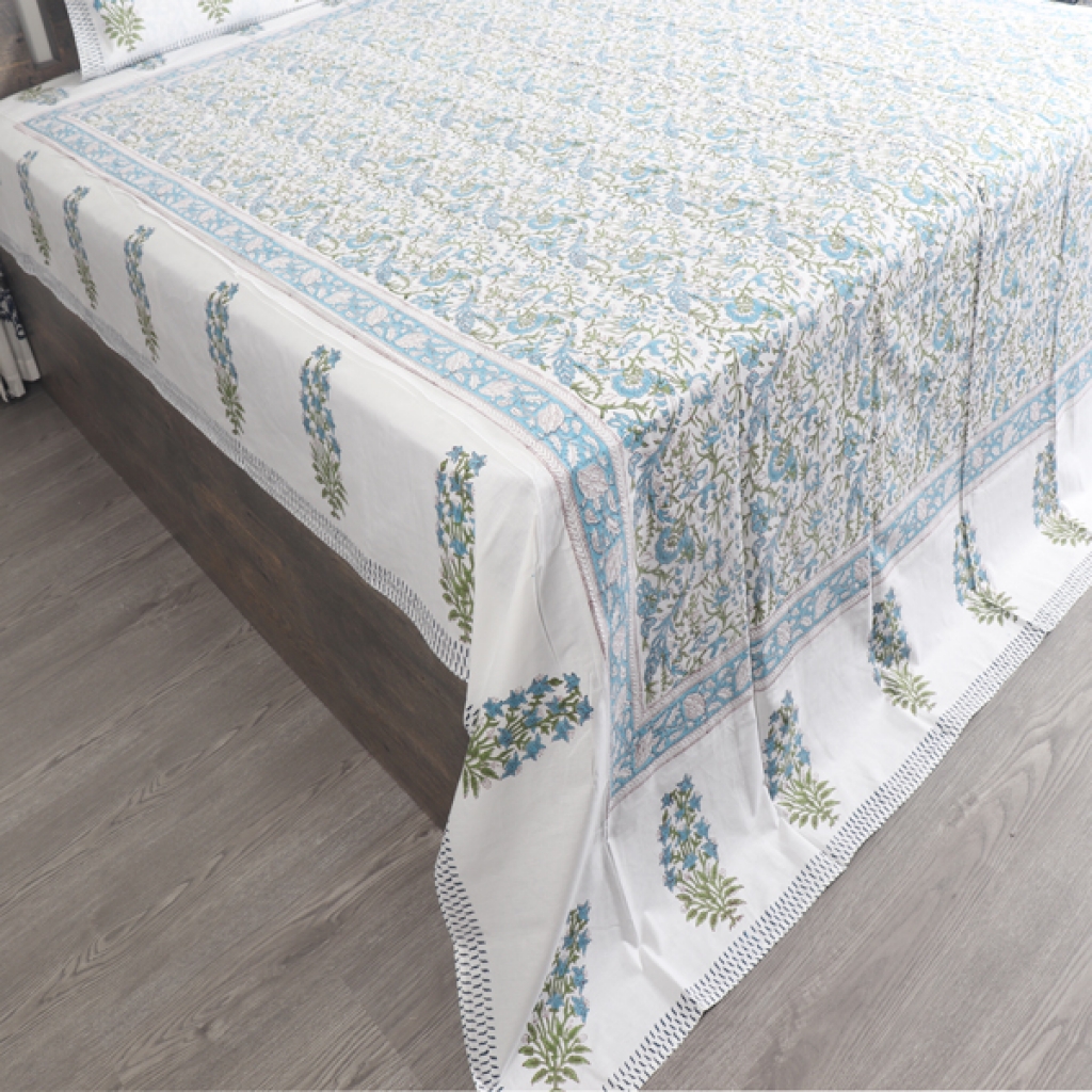 COTTON HANDBLOCK PRINTED BEDSHEET