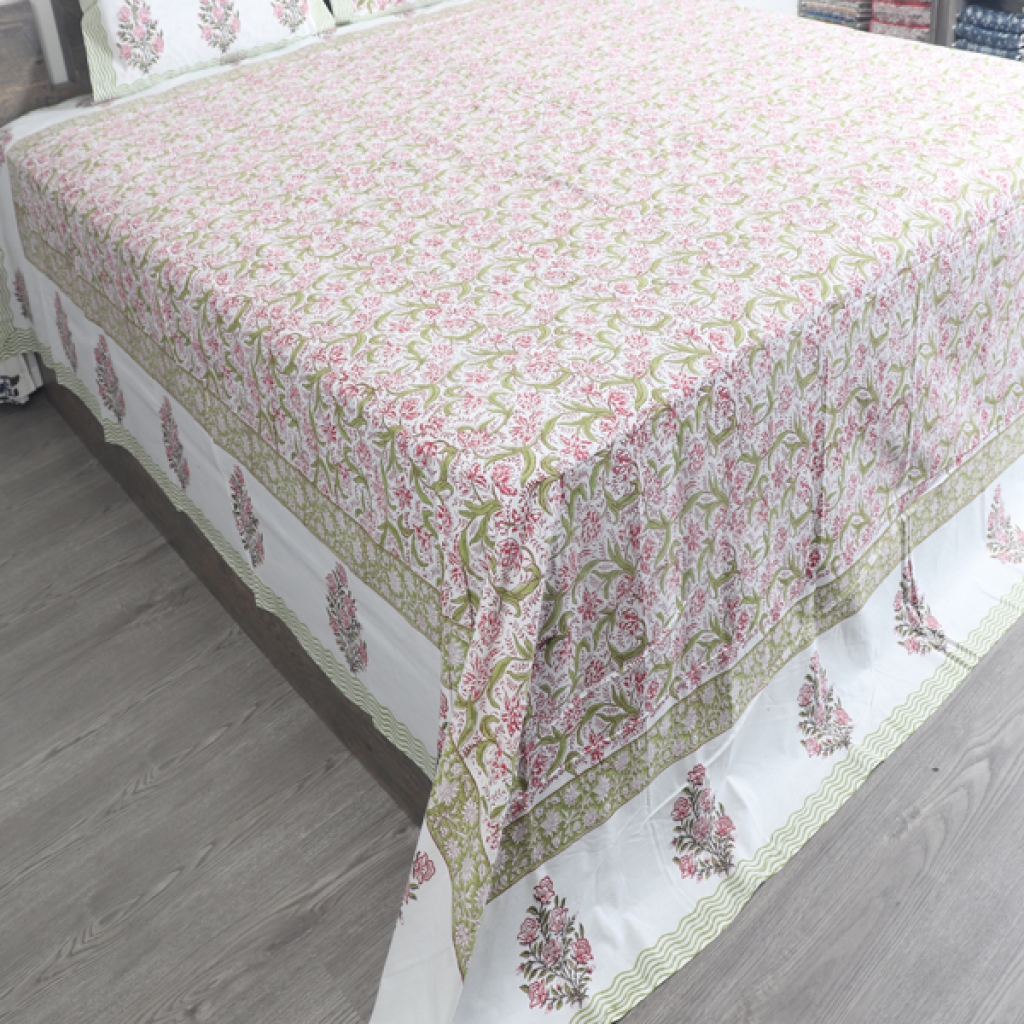 COTTON HANDBLOCK PRINTED BEDSHEET