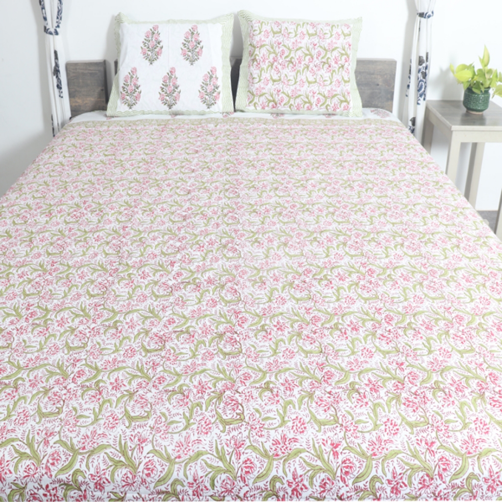 COTTON HANDBLOCK PRINTED BEDSHEET