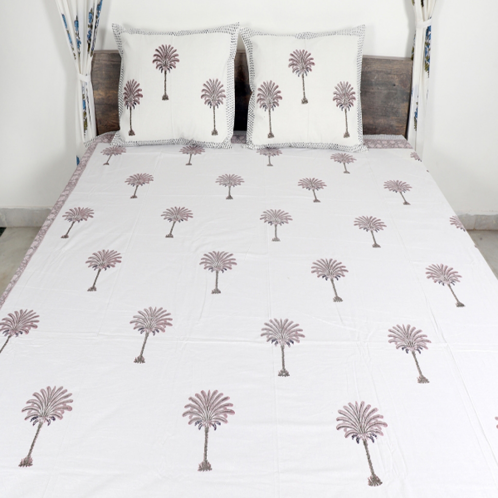 COTTON HANDBLOCK PRINTED BEDSHEET