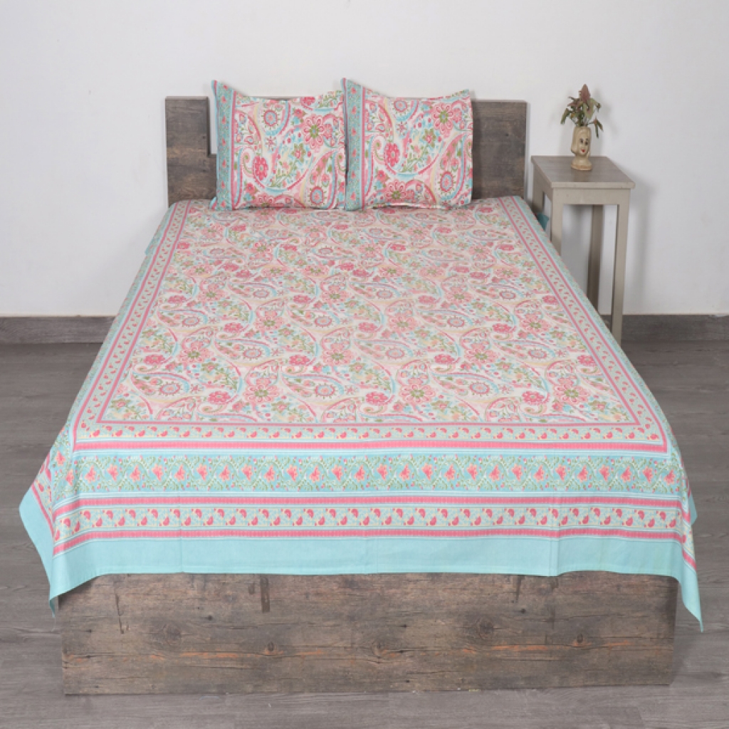 COTTON SCREEN PRINTED BED SHEETS