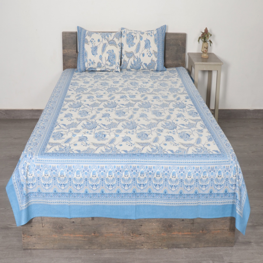 COTTON SCREEN PRINTED BED SHEETS