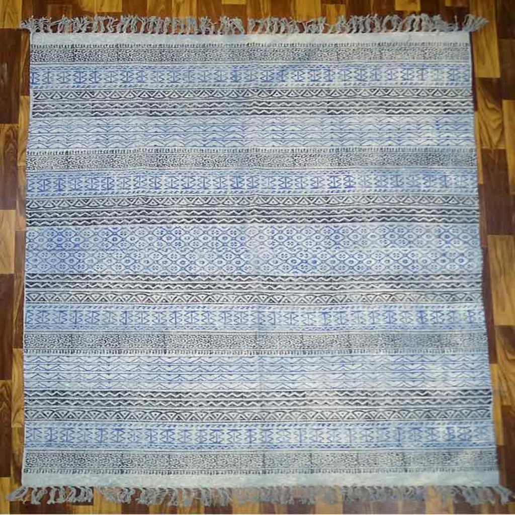 COTTON INDIGO ALL OVER PRINT RUGS