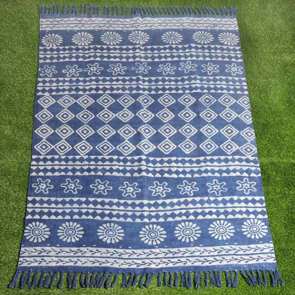 COTTON INDIGO ALL OVER PRINT RUGS