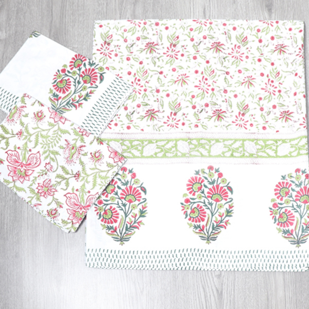 COTTON HANDBLOCK PRINTED BEDSHEET